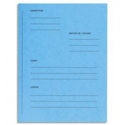 EXACOMPTA Paquet de 25 dossiers de plaidoirie pré-imprimés, en carte 265g. Coloris Bleu.