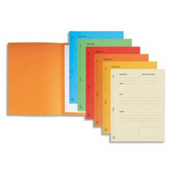 EXACOMPTA Paquet de 25 dossiers de plaidoirie pré-imprimés, en carte 265g. Coloris assortis.