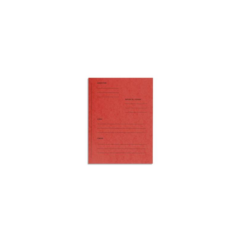 EXACOMPTA Paquet de 25 dossiers de plaidoirie pré-imprimés, en carte 265g. Coloris Rouge.