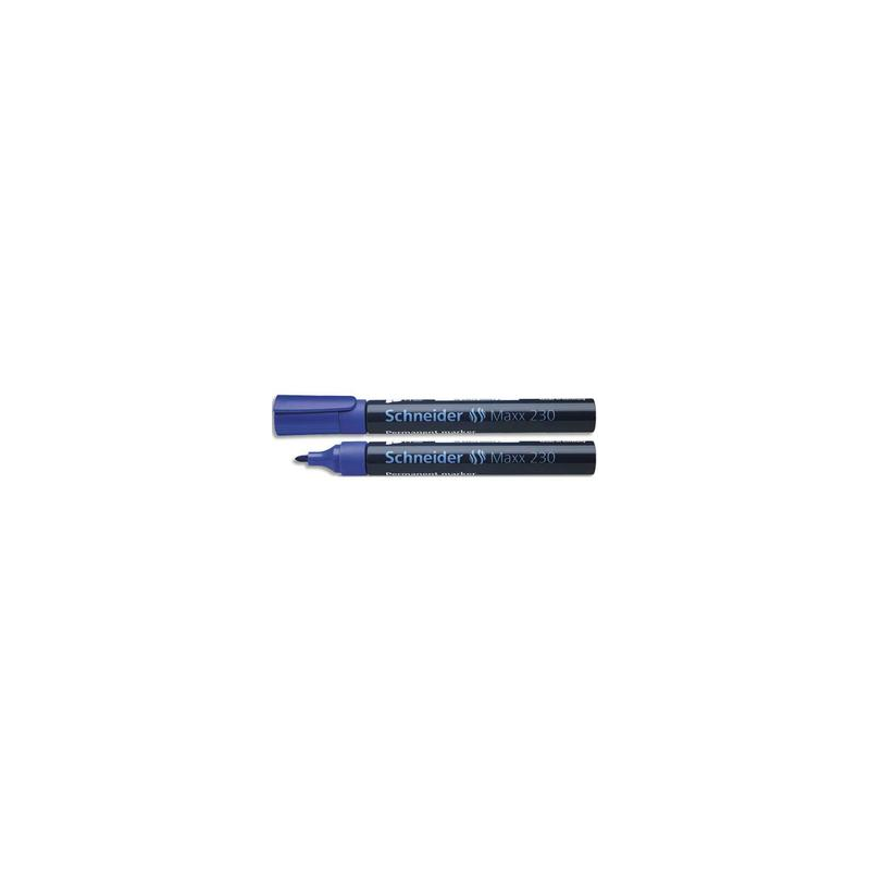 SCHNEIDER Marqueur permanent MAXX 230, corps en aluminium, pointe ogive, encre Bleue à faible odeur