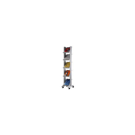 PAPERFLOW Présentoir Mobile Corner coloris Alu L 35 x H 167,5 x P 38,5 cm