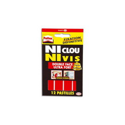 PATTEX Pochette de 10 pastilles adhésives NiClou, NiVis