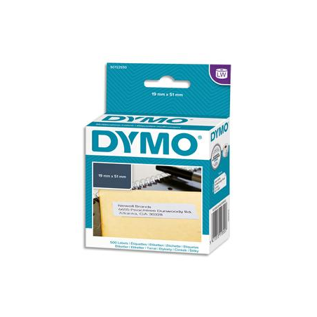 DYMO Rouleau de 500 étiquettes multiusages adhésif décollable 19x51mm S0722550