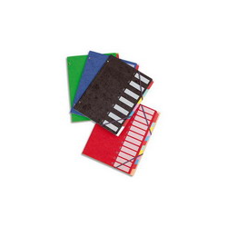 ELBA Trieurs 12 compartiments coloris assortis, couverture en carte lustrée 5/10ème bicolore