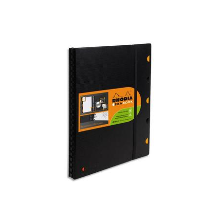 RHODIA Cahier rechargeable EXABOOK spirale 160 pages 90g 5x5 16x21cm Couverture polypro Noire