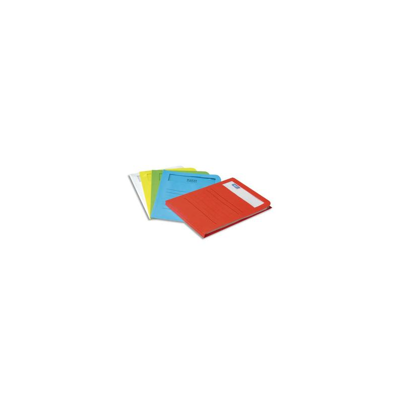 ELBA Boîte de 50 pochettes coins ELCO en carte 120g, fenêtre rectangle, coloris assortis