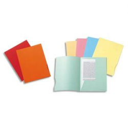 EXACOMPTA Paquet 50 chemises 2 rabats carte 210g ROCK''S. Coloris assortis Bleu/Jaune/Rouge/vert/Violet