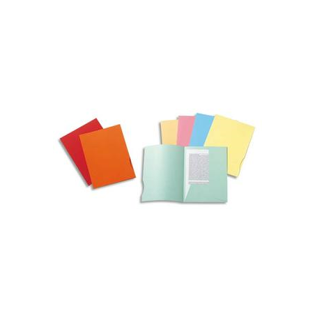EXACOMPTA Paquet 50 chemises 2 rabats carte 210g ROCK''S. Coloris assortis Bleu/Jaune/Rouge/vert/Violet
