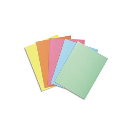 EXACOMPTA Paquet de 100 sous-chemises SUPER 60 en carte 60 grammes coloris assortis pastels