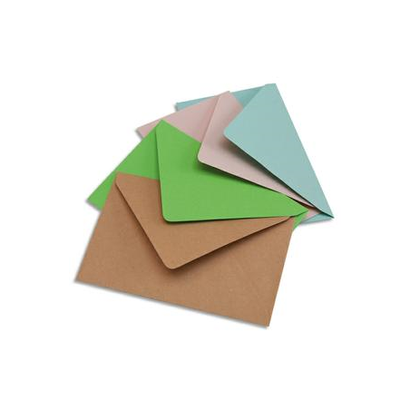 BONG Paquet de 200 enveloppes élection 75g format 9x14cm. Coloris assortis Bleu/bulle/Rose/vert