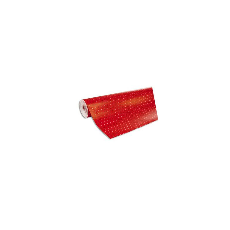 CLAIREFONTAINE Rouleau de papier cadeau ALLIANCE 80g. Spécial commercant : 50x0,7m. Rouge pois Blanc