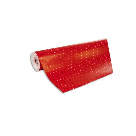CLAIREFONTAINE Rouleau de papier cadeau ALLIANCE 80g. Spécial commercant : 50x0,7m. Rouge pois Blanc