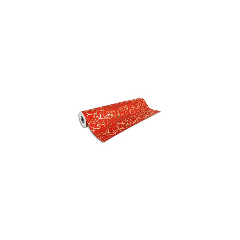 CLAIREFONTAINE Rouleau papier cadeau Arabesque Premium 80g. Dimensions 50 x 0,70m. Coloris Rouge motif or