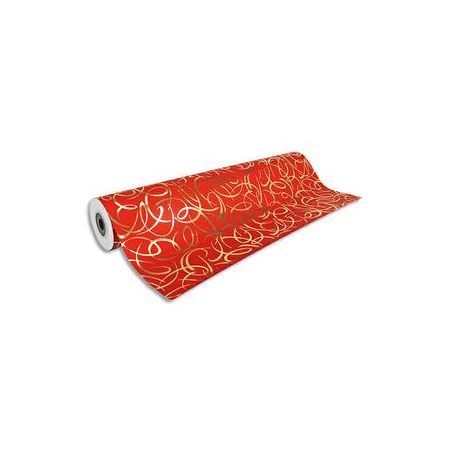 CLAIREFONTAINE Rouleau papier cadeau Arabesque Premium 80g. Dimensions 50 x 0,70m. Coloris Rouge motif or