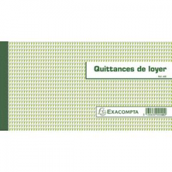EXACOMPTA Carnet à souche Quittances de loyer 13,5x18,5cm - 50 feuillets - Format horizontal