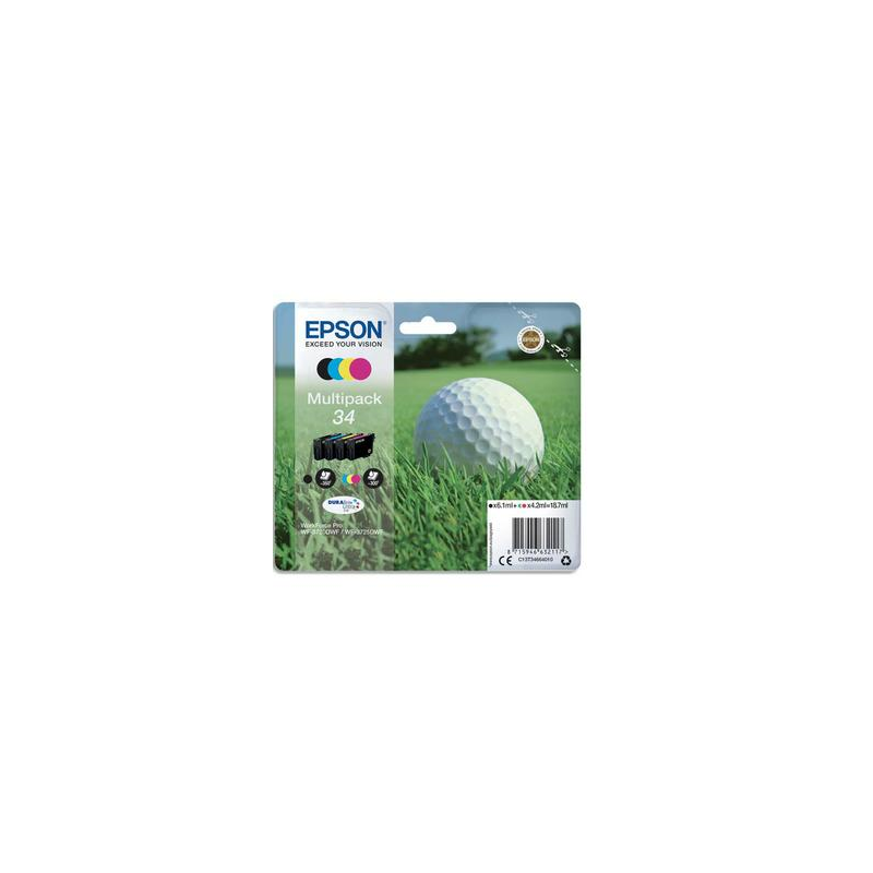 EPSON Cartouche multipack balle de golf Jet d'encre durabrite ultra Noir/Cyan/Magenta/jne C13T34664010