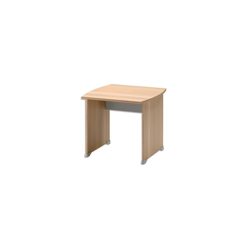 GAUTIER OFFICE Table bureau L80 cm avec voile de fond Jazz Hêtre Gris clair - Dim. : L80 x H74 x P80 cm