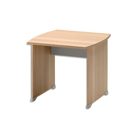GAUTIER OFFICE Table bureau L80 cm avec voile de fond Jazz Hêtre Gris clair - Dim. : L80 x H74 x P80 cm