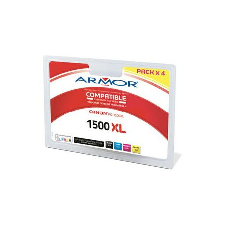 ARMOR Cartouche pack de 4 couleurs Jet d'encre reman pour CANON PGI-1500XL B10404R1