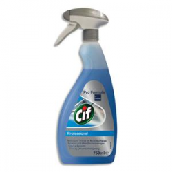 CIF PROFESSIONAL Spray 750 ml Nettoyant vitres et multi-surfaces sans parfum Pro Formula