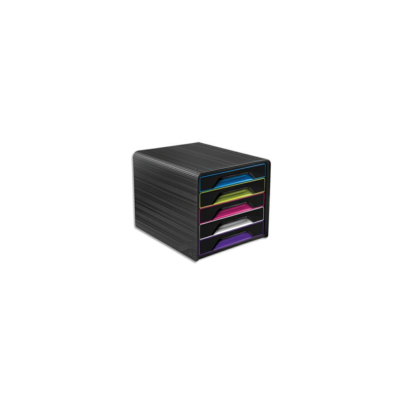 CEP Module de classement SMOOVE Noir multicolore, 5 étages, format 24 x 32 cm, L36 x H27,1 x P28,8 cm