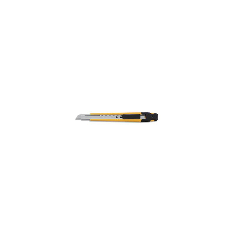 OLFA Cutter ambidextre A-1 Jaune Noir, poche, lame sécable - Largeur de la lame 9 mm