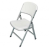 SODEMATUB Lot de 4 Chaises pliantes Blanches en polyéthylène, structure acier, épaisseur repliée 15 cm