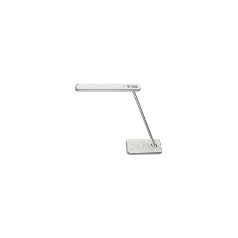 UNILUX Lampe Led Jazz Blanche, interrupteur tactile, port USB, chargeur, Tête 35 cm H47 cm Socle 12x20 cm