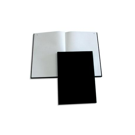 ELVE Registre toilé folioté, format 36 x 23 cm. 300 pages quadrillé 5/5. Coloris Noir