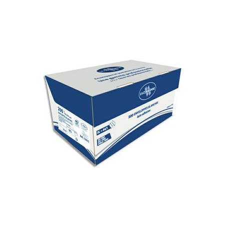 OXFORD Boîte de 200 enveloppes blanches auto-adhésives 90g format 110x220mm DL