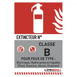 LIFEBOX Panneau de signalisation classe feu B présence d'extincteur CO2