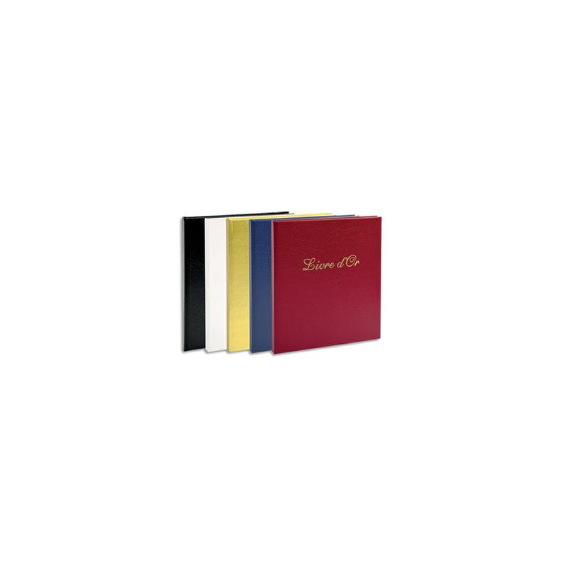 EXACOMPTA Livre d'or simili-cuir, tranche or, titre frappé 140 pages, papier 110 g. 21x19 cm, 5 coloris