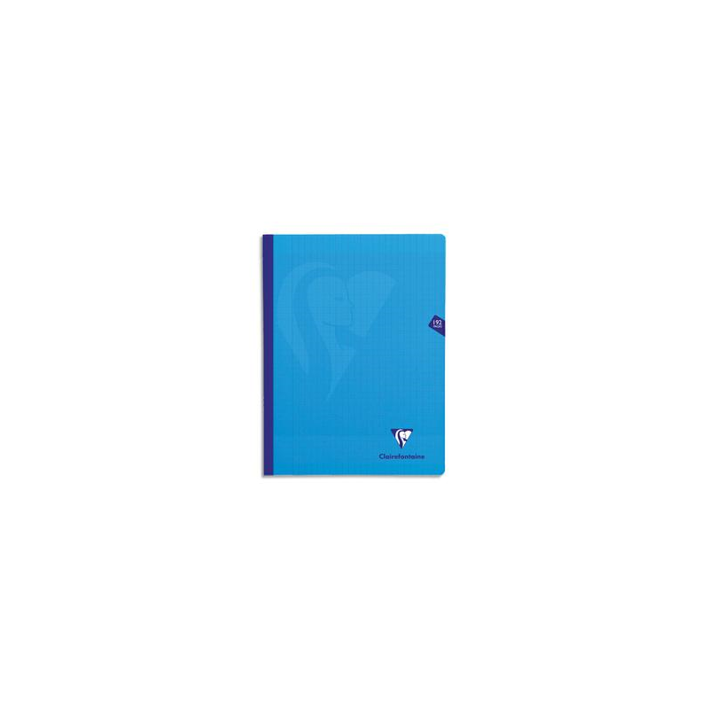 CLAIREFONTAINE Cahier MIMESYS brochure cousue 192 pages Séyès 24x32. Couverture polypropylène Bleue