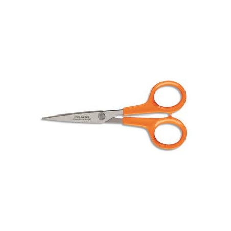 FISKARS Ciseaux Classic Micro-Tip Orange ambidextre, Longueur 13 cm pour travaux minutieux et spécifiques