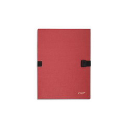 EXACOMPTA Chemise extensible, recouverte de papier contrecollé Rouge