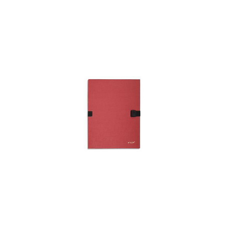 EXACOMPTA Chemise extensible, recouverte de papier contrecollé Rouge