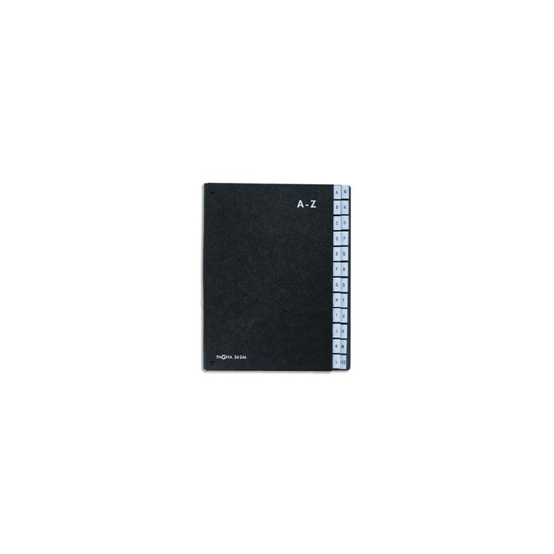 DURABLE Trieur alphabétique Noir int papier recyclé. 24 compartiments (A-Z). Format 26,5x34cm