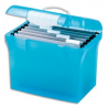 OXFORD Valise classement CLASS N Go, en polypro Bleu translucide cadenassable. Livré avec 5 dossiers