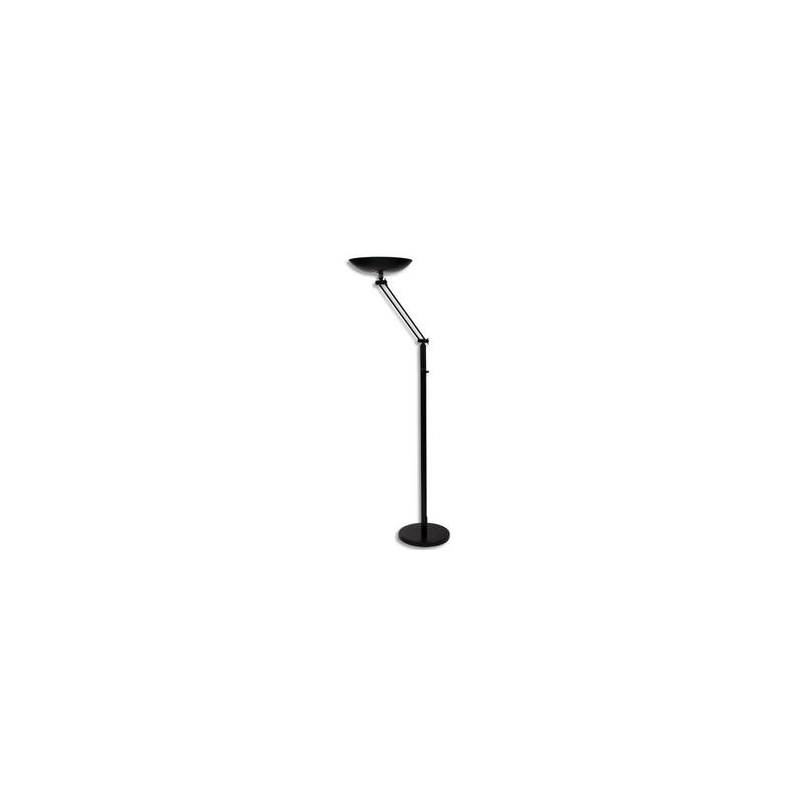 UNILUX Lampadaire à Leds Varialux Noir articulé - Hauteur 180 cm, Socle D34 cm, vasque D36 x H6 cm