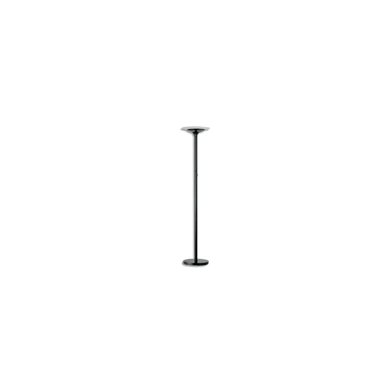 UNILUX Lampadaire à Leds Variaglass Noir avec vasque verre - H180 cm, Socle D34 cm, vasque D36 x H6 cm
