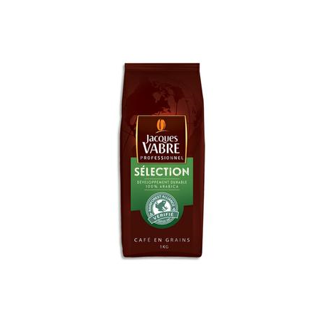JACQUES VABRE Paquet d'1Kg de café en grains Sélection, Arabica, Rainforest alliance