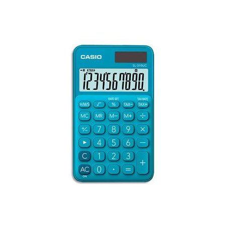 CASIO Calculatrice de poche 10 chiffres Bleue SL-310UC-BU-S-EC