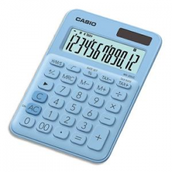 CASIO Calculatrice de bureau 12 chiffres Bleue Claire MS-20UC-LB-S-EC