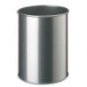 DURABLE Corbeille à papier ronde en métal - 15 litres - ø26 x H31,5 cm - Argent