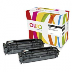 OWA Pack de 2 toners compatibles Noir HPCC530AD/CNO 718 K35132OW
