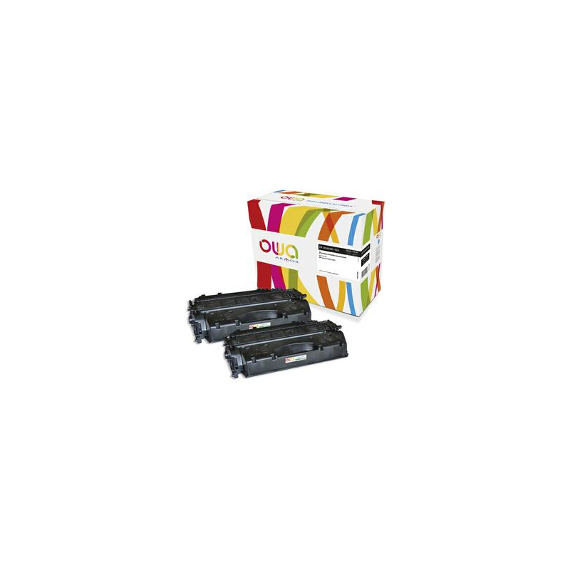 OWA Pack de 2 toners compatibles Noir HP CE505XD/CNO 719H K35121OW