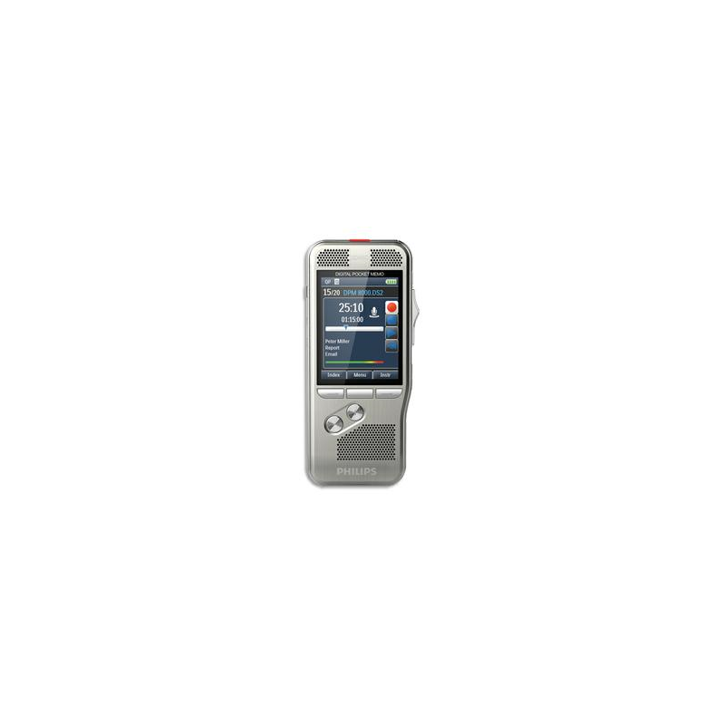 PHILIPS Pocket Mémo DPM8000/02 bouton 4 positions,carte SD,log ProDictate,station ACC8120,batt ACC8100