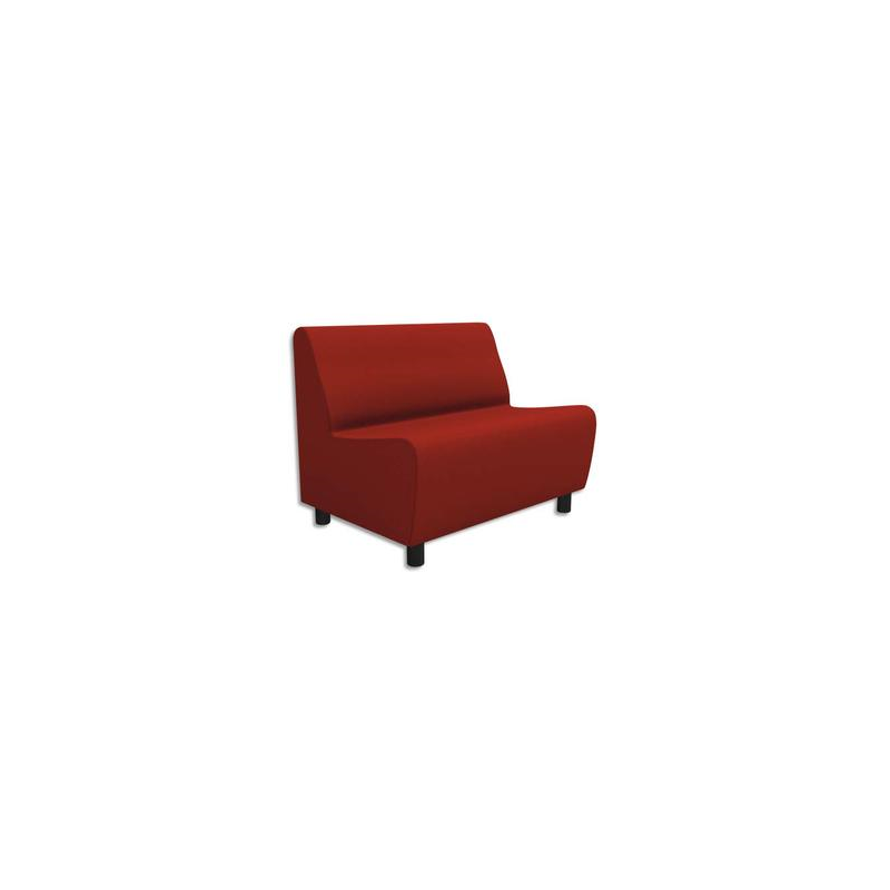 Chauffeuse modulaire 2 places Izar Rouge pur Trevira Rouge puren tissu polyester, structure métallique