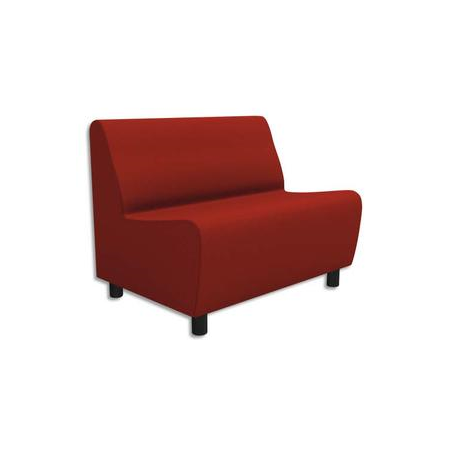 Chauffeuse modulaire 2 places Izar Rouge pur Trevira Rouge puren tissu polyester, structure métallique