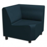 Chauffeuse modulaire d'angle 90D Izar Bleu nuit Ginko en PVC et coton, structure métallique